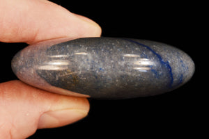 Blue Quartz Palm Stone 2 1/2" Throat Chakra - Kidz Rocks