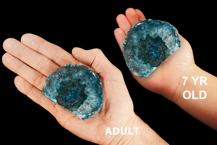 Agate Geode Teal 3" 8-12 Oz Throat Chakra