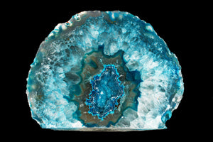 Agate Geode Teal 3" 8-12 Oz Throat Chakra