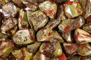 Dragon's Blood Jasper Tumbled 2" 2-3 Oz Heart Chakra