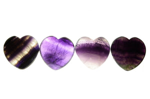 Purple Fluorite Puffy Heart 1 3/4" Crown Chakra