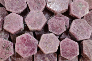 Ruby Hexagon 1 1/2" 2-3 Oz Heart Chakra