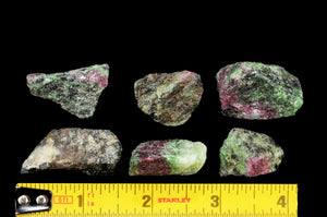 Ruby Zoisite Crystal 1" 6 Pieces Heart Chakra