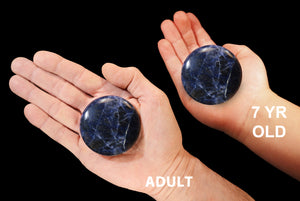 Blue Sodalite Palm Stone 2 1/2" Throat Chakra