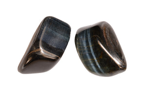 Blue Tigers Eye 1 1/4" 2 Pieces Tumbled Throat Chakra