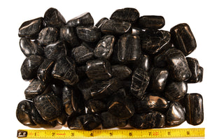 Black Tourmaline 3/4" 2 Pieces Tumbled Polished