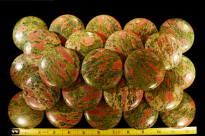 Unakite Jasper Palm Stone 2 1/2" Heart Chakra