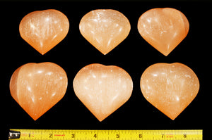 Orange Selenite Heart 2 1/2" 4-7 Oz Sacral Chakra - Kidz Rocks