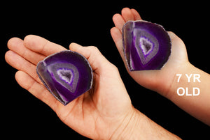 Purple Agate Geode 2" 5-8 Oz Crown Chakra - Kidz Rocks