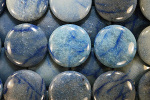 Blue Quartz Palm Stone 2 1/2" Throat Chakra - Kidz Rocks