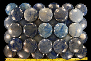 Blue Quartz Palm Stone 2 1/2" Throat Chakra - Kidz Rocks