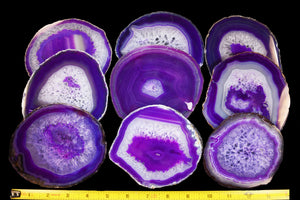 Purple Agate Geode Slice 4" to 5" Crown Chakra - Kidz Rocks