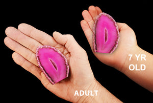 Agate Geode Pink 2 1/2" 6-8 Oz Heart Chakra - Kidz Rocks