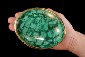 Malachite Dish Oval 6" x 4 1/2" Heart Chakra - Kidz Rocks