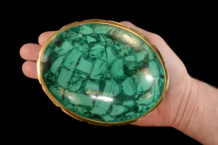 Malachite Dish Oval 6" x 4 1/2" Heart Chakra