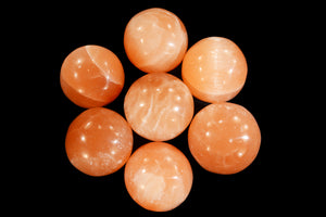 Orange Selenite Sphere 2 1/2" 12-16 Oz Sacral Chakra - Kidz Rocks