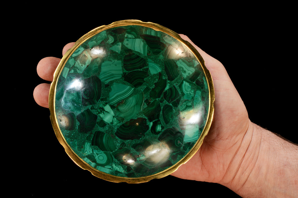 Malachite Dish Round 6" Heart Chakra - Kidz Rocks