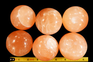 Orange Selenite Sphere 2 1/2" 12-16 Oz Sacral Chakra - Kidz Rocks