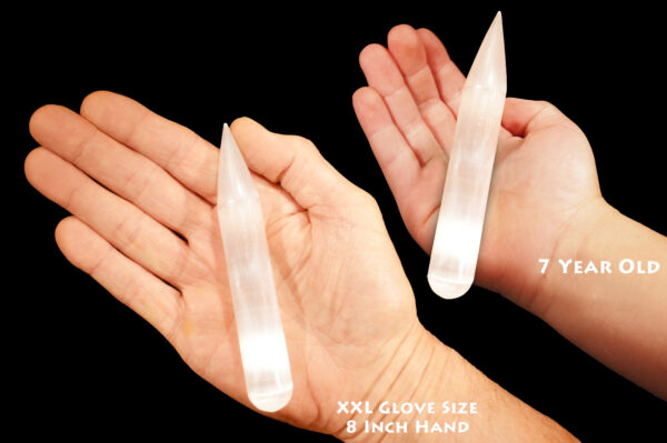 SATIN SPAR Crystal Wand 5" Polished Rock Mineral Crown Chakra Crystal Stone Raw Reiki Stone Selenite Specimen