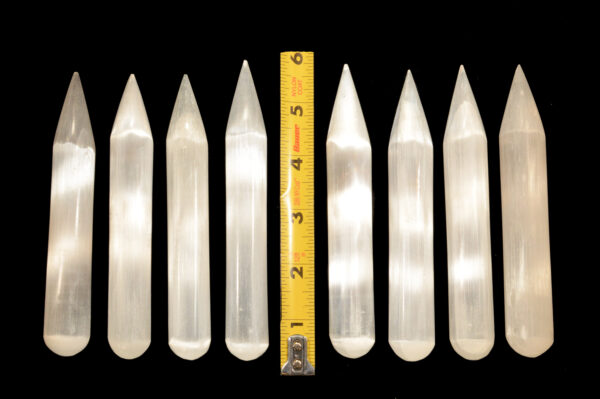 SATIN SPAR Crystal Wand 5" Polished Rock Mineral Crown Chakra Crystal Stone Raw Reiki Stone Selenite Specimen - Image 3