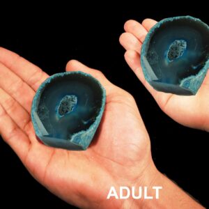 AGATE GEODE Blue 2 1/2" 4-7 Oz Polished Rock Geode Throat Chakra Crystal Stone Natural Mineral Specimen Reiki