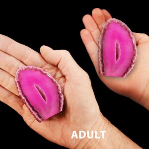 AGATE GEODE Pink 3" 8-12 Oz Large Polished Rock Geode Heart Chakra Crystal Stone Natural Mineral Specimen Reiki