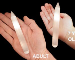SATIN SPAR Crystal Wand 6" Polished Rock Mineral Crown Chakra Crystal Stone Raw Reiki Stone Selenite Specimen