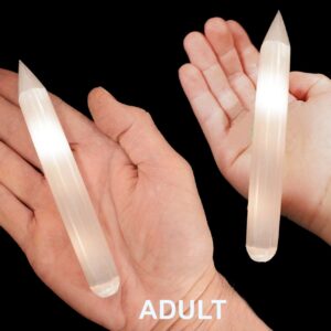 SATIN SPAR Crystal Wand 6" Polished Rock Mineral Crown Chakra Crystal Stone Raw Reiki Stone Selenite Specimen