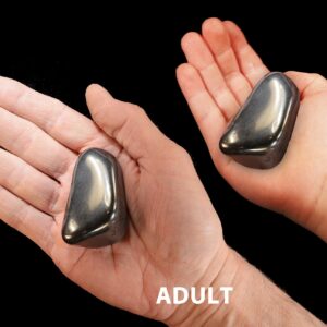SILVER HEMATITE 2" 3-5 Oz Extra Large Tumbled Stone Polished Rock Mineral Silver Root Chakra Crystal Natural Specimen