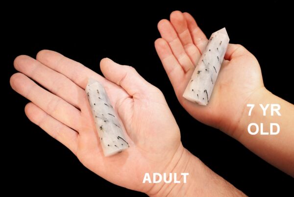 BLACK TOURMALINE QUARTZ Crystal Wand 3" 2-4 Oz Polished Rock Mineral Multi Chakra Crystal Raw Crystal Stone