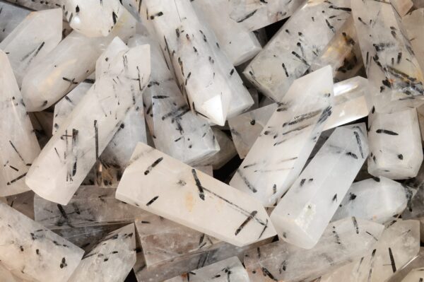BLACK TOURMALINE QUARTZ Crystal Wand 3" 2-4 Oz Polished Rock Mineral Multi Chakra Crystal Raw Crystal Stone - Image 2