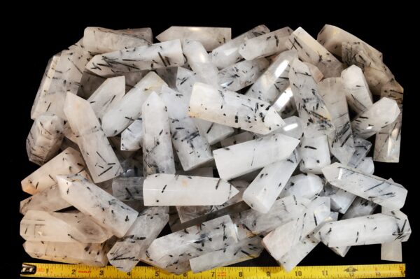 BLACK TOURMALINE QUARTZ Crystal Wand 3" 2-4 Oz Polished Rock Mineral Multi Chakra Crystal Raw Crystal Stone - Image 4