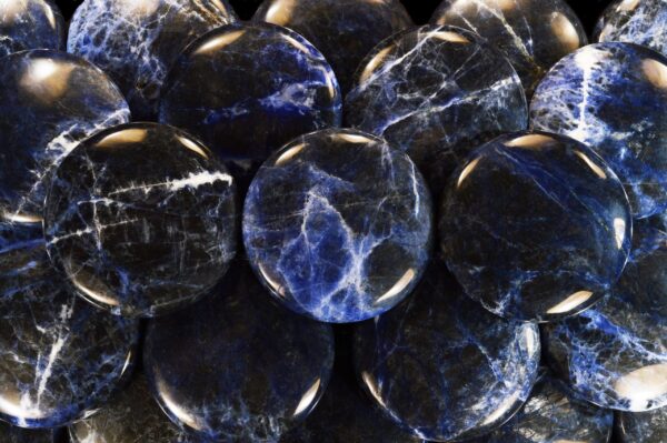 BLUE SODALITE Palm Stone 2 1/2" Massage Polished Rocks Minerals Throat Chakra Crystals and Stones Natural Mineral Specimen Reiki xx - Image 2