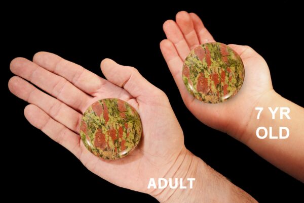 UNAKITE JASPER Palm Stone 2 1/2" Massage Polished Rock Mineral Heart Chakra Crystal   Stone Natural Specimen Reiki