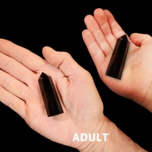 BLACK OBSIDIAN Point 2 3/4" Polished Crystal Tower Rock Mineral Root Chakra Crystal Stone Specimen Reiki Stick