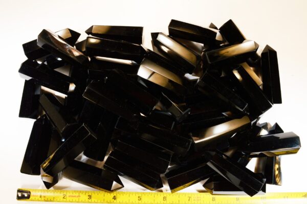 BLACK OBSIDIAN Point 2 3/4" Polished Crystal Tower Rock Mineral Root Chakra Crystal Stone Specimen Reiki Stick - Image 4