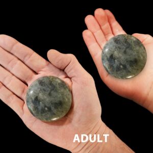 LABRADORITE Palm Stone 2 1/2" Massage Polished Rock Mineral All Chakra Crystal Stone Natural Specimen Reiki