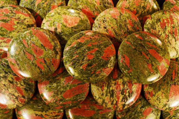 UNAKITE JASPER Palm Stone 2 1/2" Massage Polished Rock Mineral Heart Chakra Crystal   Stone Natural Specimen Reiki - Image 2
