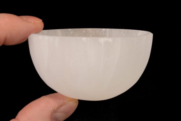 SATIN SPAR Bowl 2 1/2" Polished Selenite Stone Dish Rock Mineral Crown Chakra Crystal Reiki Specimen - Image 2