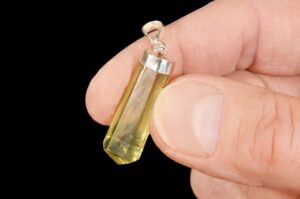 NATURAL CITRINE Crystal Necklace Pendant 1" Polished .925 Sterling Jewelry Lemon Raw Rock Mineral Solar Plexus Chakra Reiki Stone