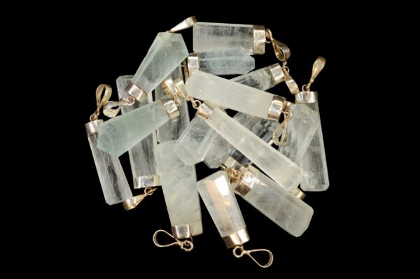 AQUAMARINE Crystal Necklace Pendant 1" Polished .925 Sterling Jewelry Precious Gemstone Rock Mineral Throat Chakra Reiki Stone - Image 2