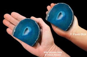 AGATE GEODE Teal 4" 13-15 Oz Large Polished Rock Mineral Geode Throat Chakra Crystal Stone Natural Specimen Reiki