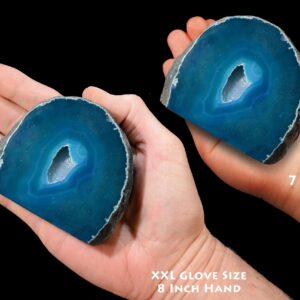 AGATE GEODE Teal 4" 13-15 Oz Large Polished Rock Mineral Geode Throat Chakra Crystal Stone Natural Specimen Reiki