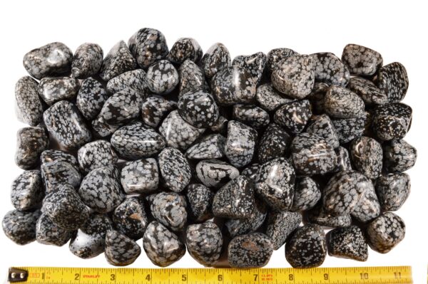 SNOWFLAKE OBSIDIAN 1 1/4" 2 Pieces Tumbled Polished Rock Mineral Root Chakra Crystal Stone Natural Specimen Reiki Stone - Image 3