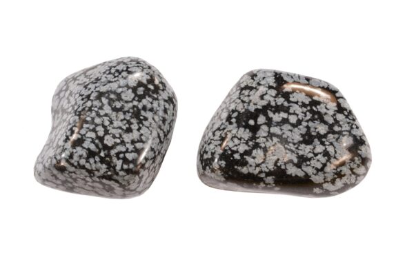 SNOWFLAKE OBSIDIAN 1 1/4" 2 Pieces Tumbled Polished Rock Mineral Root Chakra Crystal Stone Natural Specimen Reiki Stone - Image 4