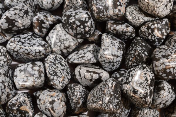 SNOWFLAKE OBSIDIAN 1 1/4" 2 Pieces Tumbled Polished Rock Mineral Root Chakra Crystal Stone Natural Specimen Reiki Stone - Image 2
