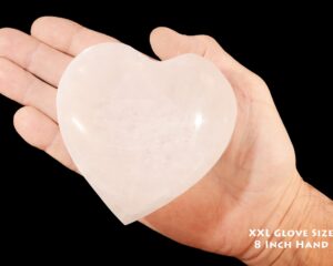 SELENITE Heart Dish 4" x 4" 12 Oz Polished Stone Bowl Rock Mineral Crown Chakra Crystal Reiki Specimen
