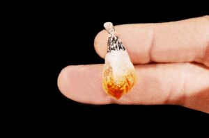 CITRINE CRYSTAL Pendant 1" Jewelry Necklace Raw Rock Mineral Sacral Chakra Crystal Rough Natural Specimen Reiki Stone