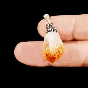 CITRINE CRYSTAL Pendant 1" Jewelry Necklace Raw Rock Mineral Sacral Chakra Crystal Rough Natural Specimen Reiki Stone