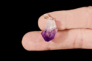 AMETHYST Crystal Pendant 1" For Necklace Jewelry Raw Rock Mineral Crown Chakra Crystal Stone Natural Specimen Reiki